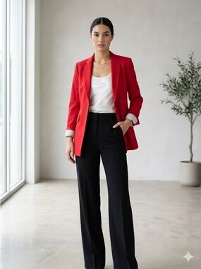 Rag & Bone Red Cotton Tailored Single-Button Blazer - US 2